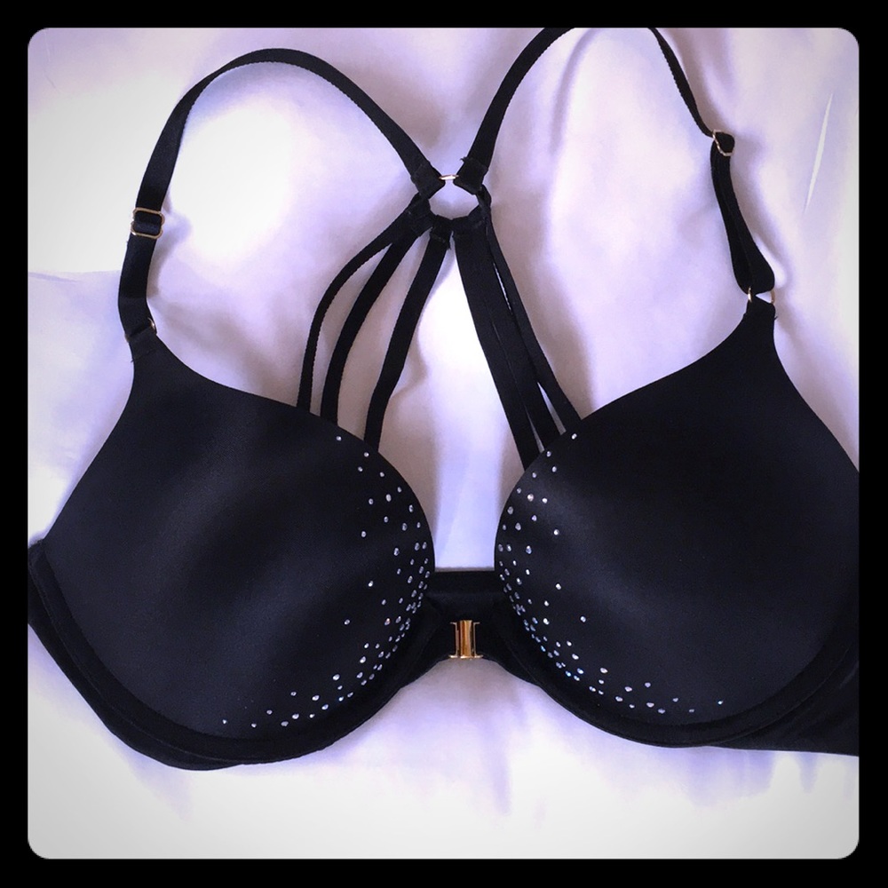 Victoria Secret black rhinestone bra 💘